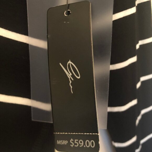 NWT black/white striped tunic sz M - Picture 3 of 7